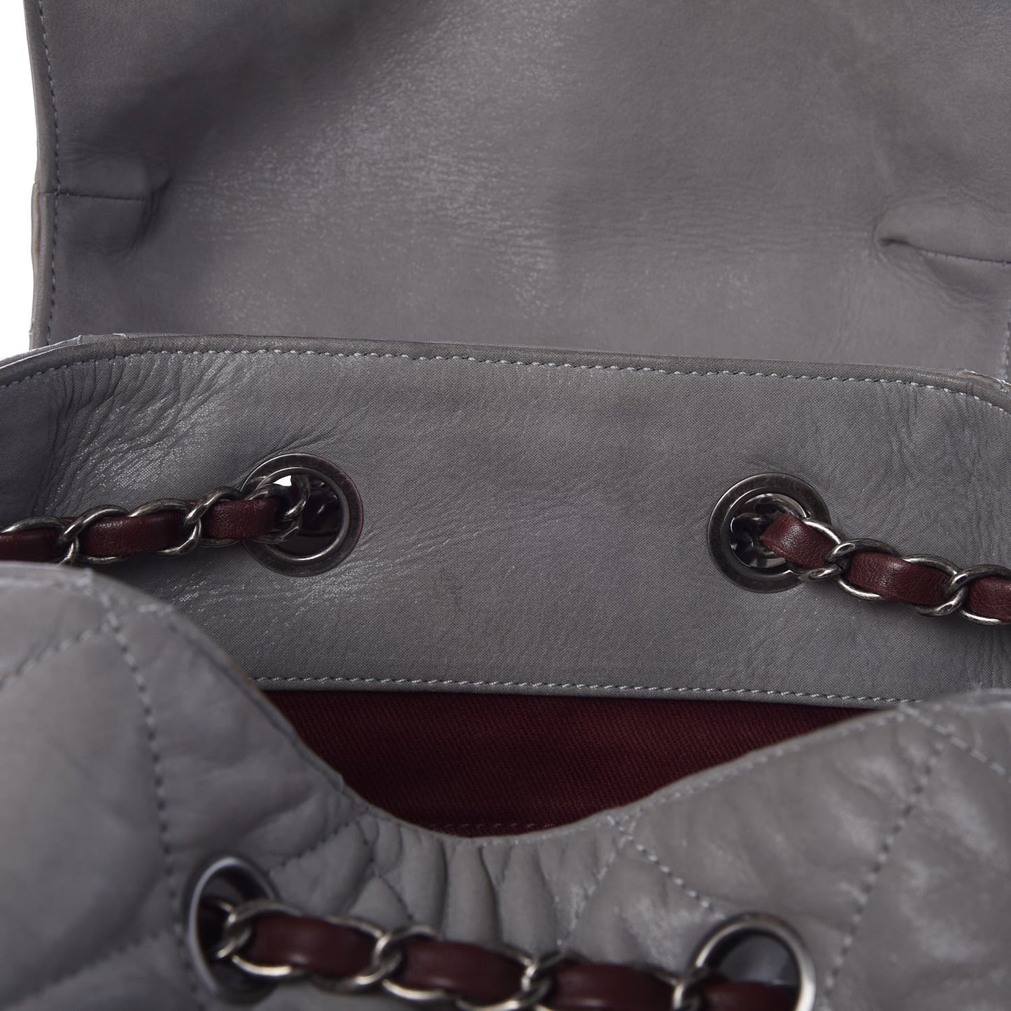 Iridescent Calfskin Quilted In The Mix Backpack Grey