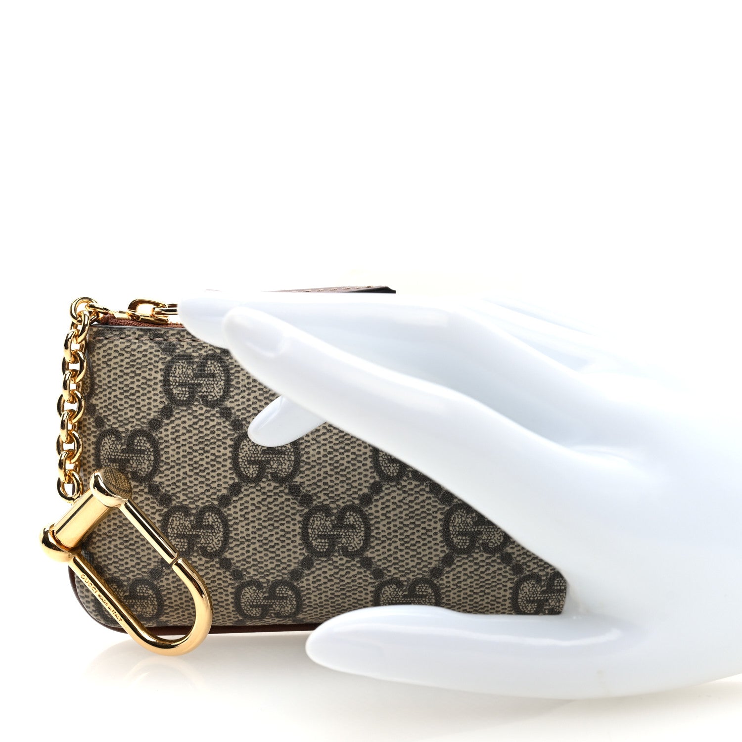 Gucci GG Supreme Monogram Key Case Beige Ebony Cuir 2 of 6