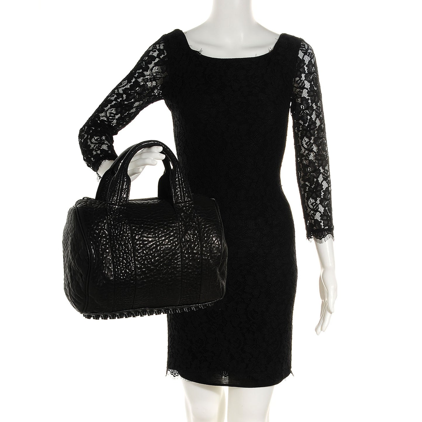 Pebbled Lambskin Rocco Black Matte Black Hardware