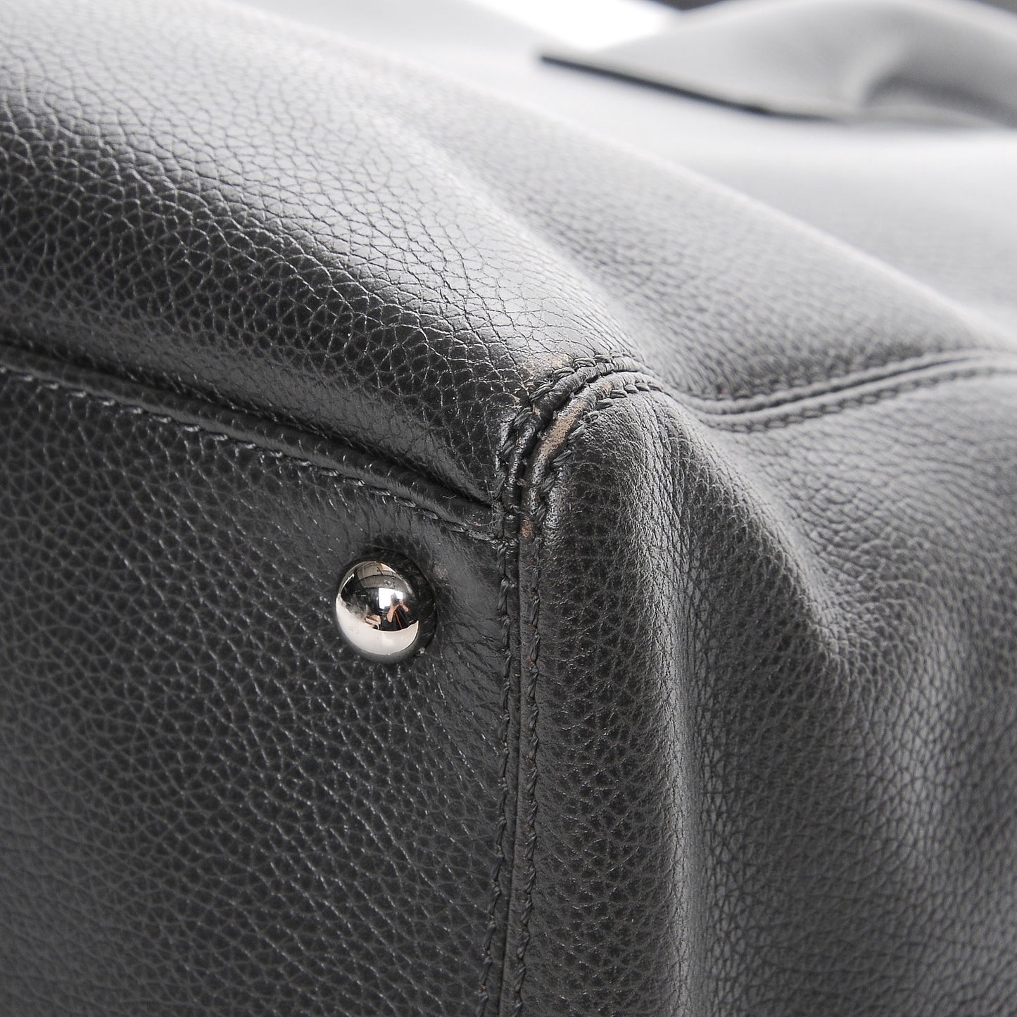 Calfskin Cerf Executive Shopper Tote Grey