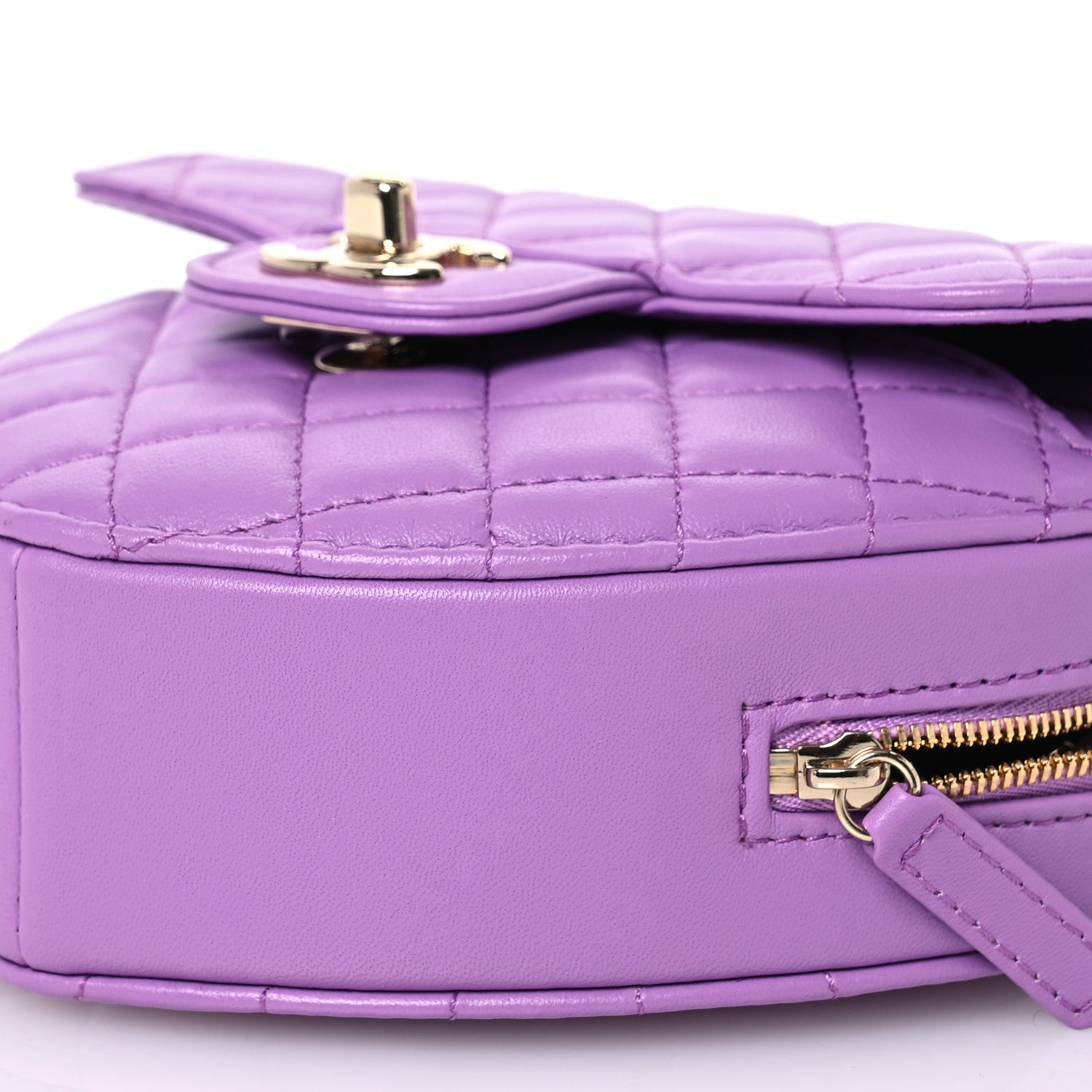 Chanel Lambskin Quilted CC In Love Heart Bag Purple 10 of 11