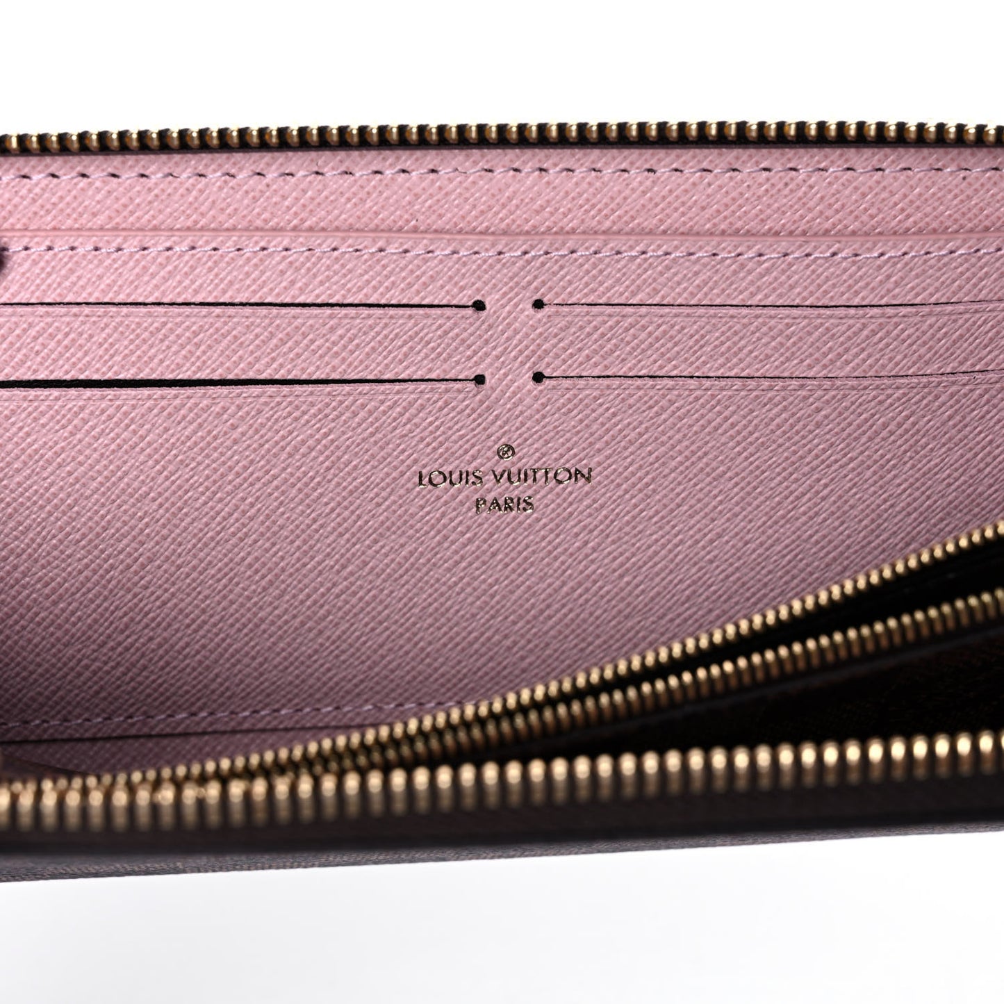 Damier Ebene Clemence Wallet Rose Ballerine