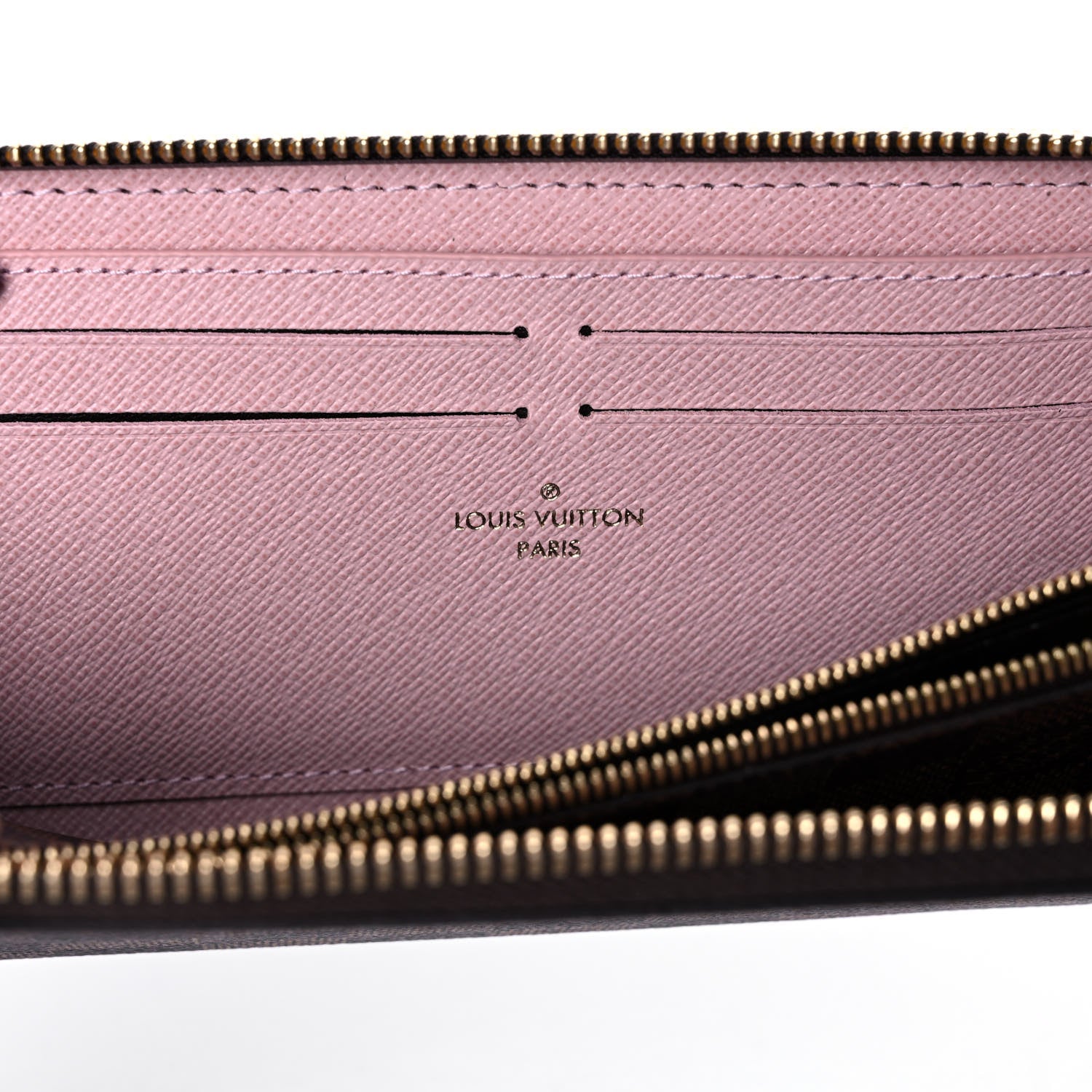 Louis Vuitton Damier Ebene Clemence Wallet Rose Ballerine 6 of 9