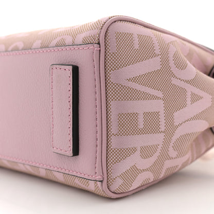 Versace Calfskin Canvas Allover La Medusa Small Top Handle Handbag Pink 9 of 11