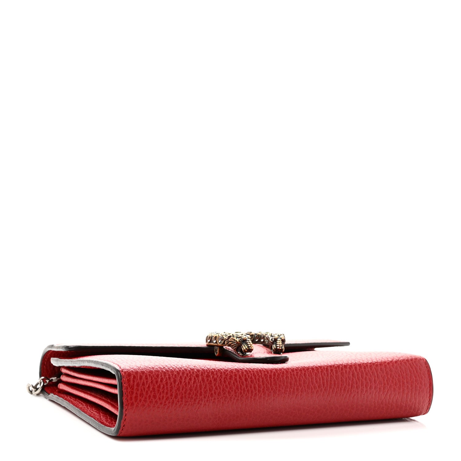 Gucci Calfskin Mini Dionysus Chain Wallet Hibiscus Red 4 of 9