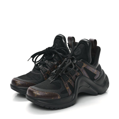 Louis Vuitton Calfskin Patent Monogram LV Archlight Sneakers 37.5 Black 4 of 18