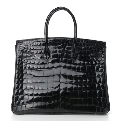 Hermes Shiny Niloticus Crocodile Birkin 35 Black 4 of 37