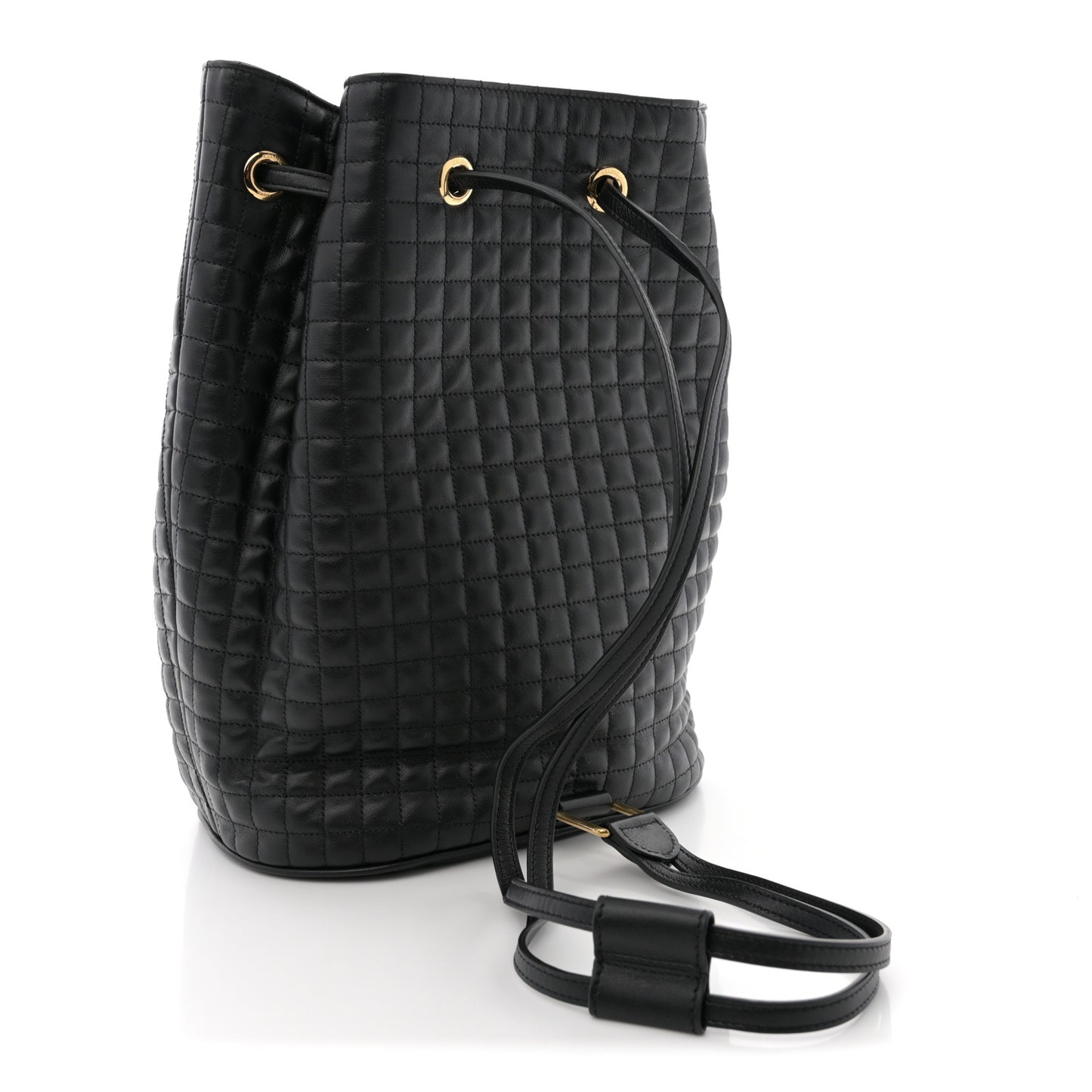 Calfskin Quilted Small C Backpack Black Black