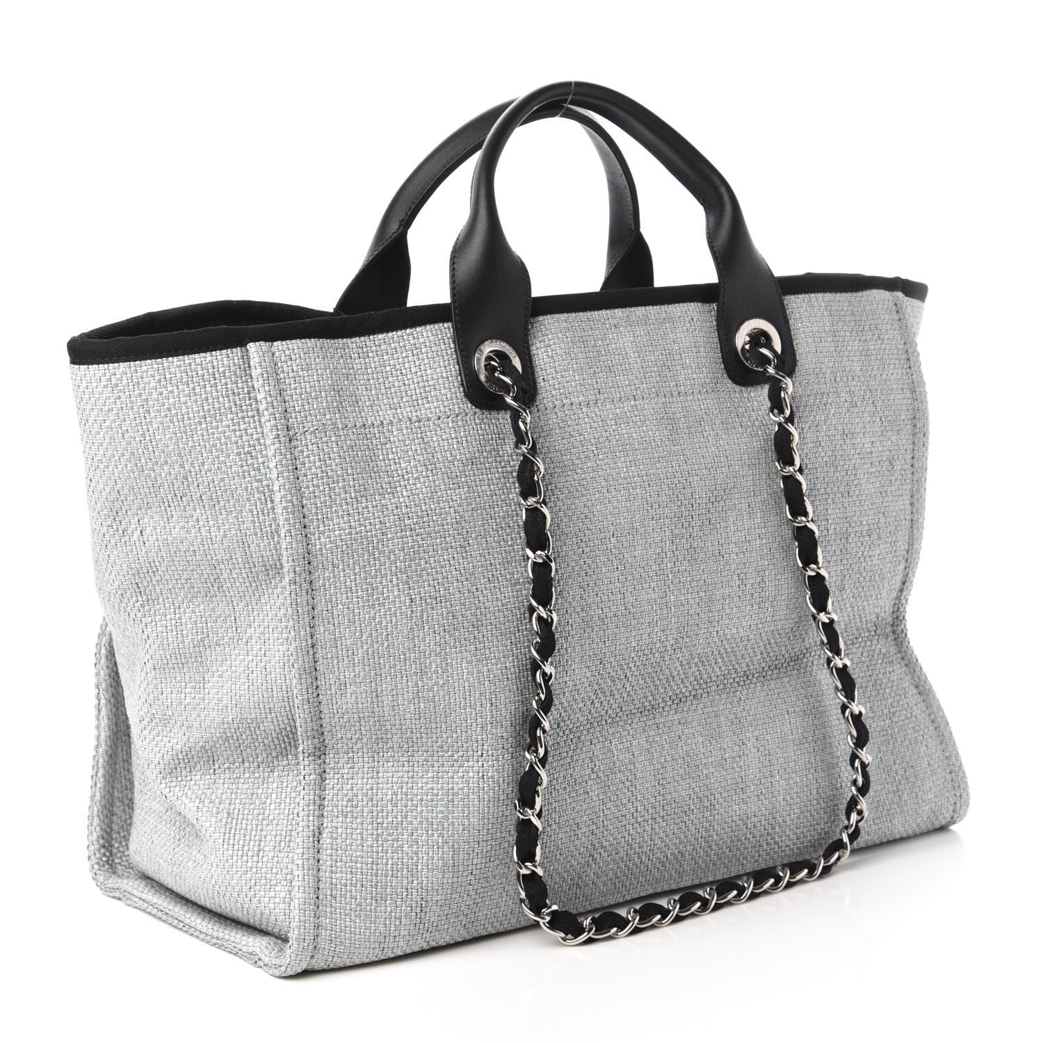 Chanel Canvas Medium Deauville Tote Grey 3 of 10