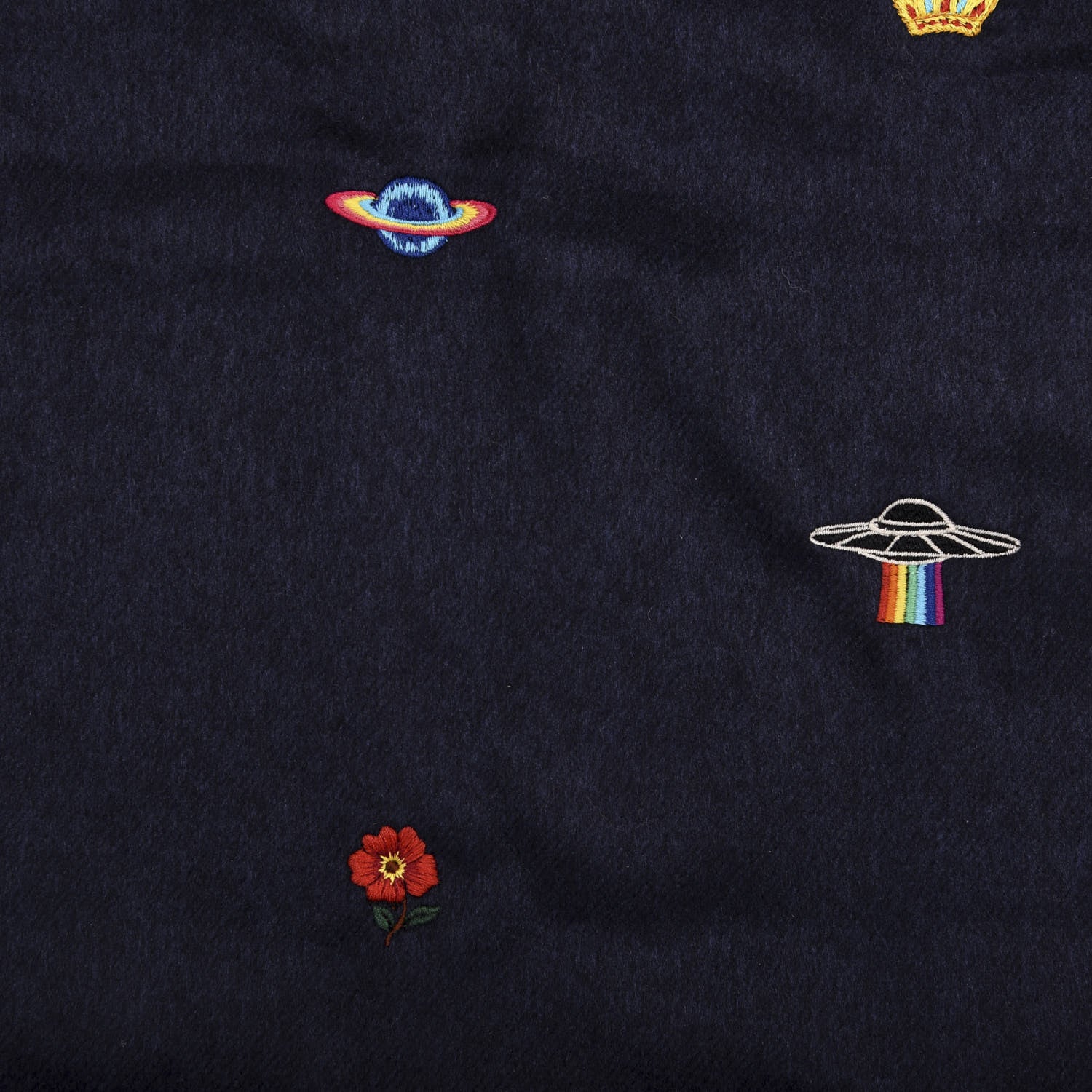 Gucci Silk Cashmere Soft Mixer Fringe Scarf Midnight Blue 5 of 5