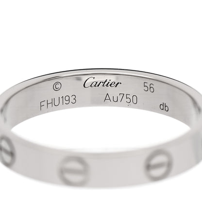 Cartier 18K White Gold 3.5mm LOVE Wedding Band Ring 56 7.75 4 of 4