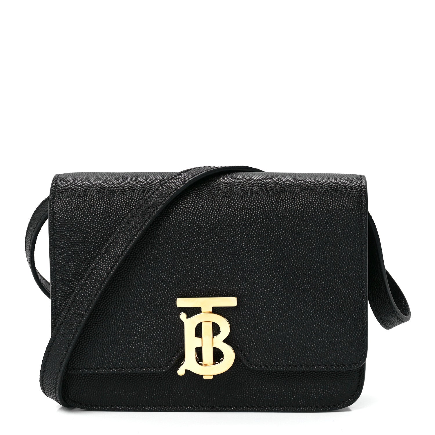 Burberry Grained Calfskin Mini TB Bag Black 1 of 12