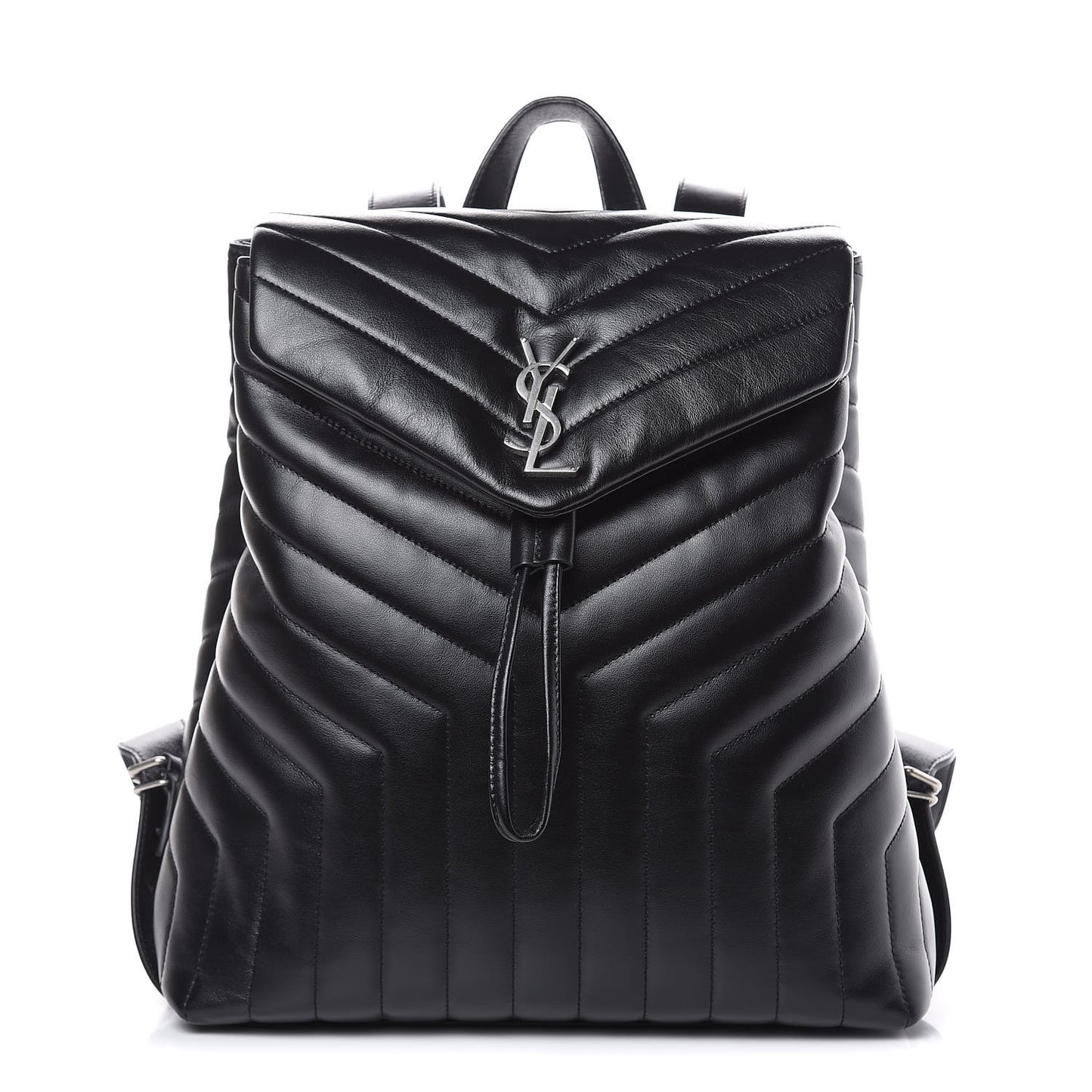 Calfskin Y Quilted Monogram Medium Loulou Backpack Black