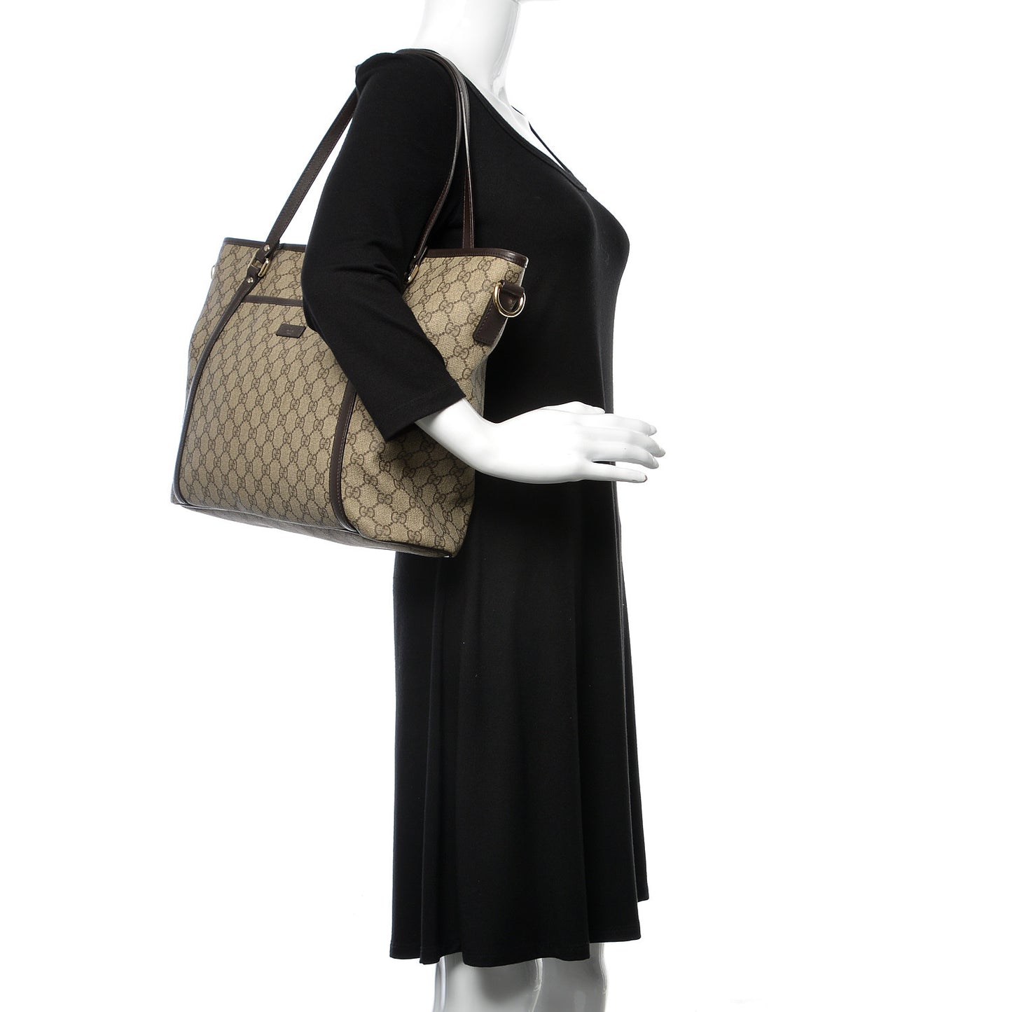 GG Supreme Monogram Medium Joy Tote Brown