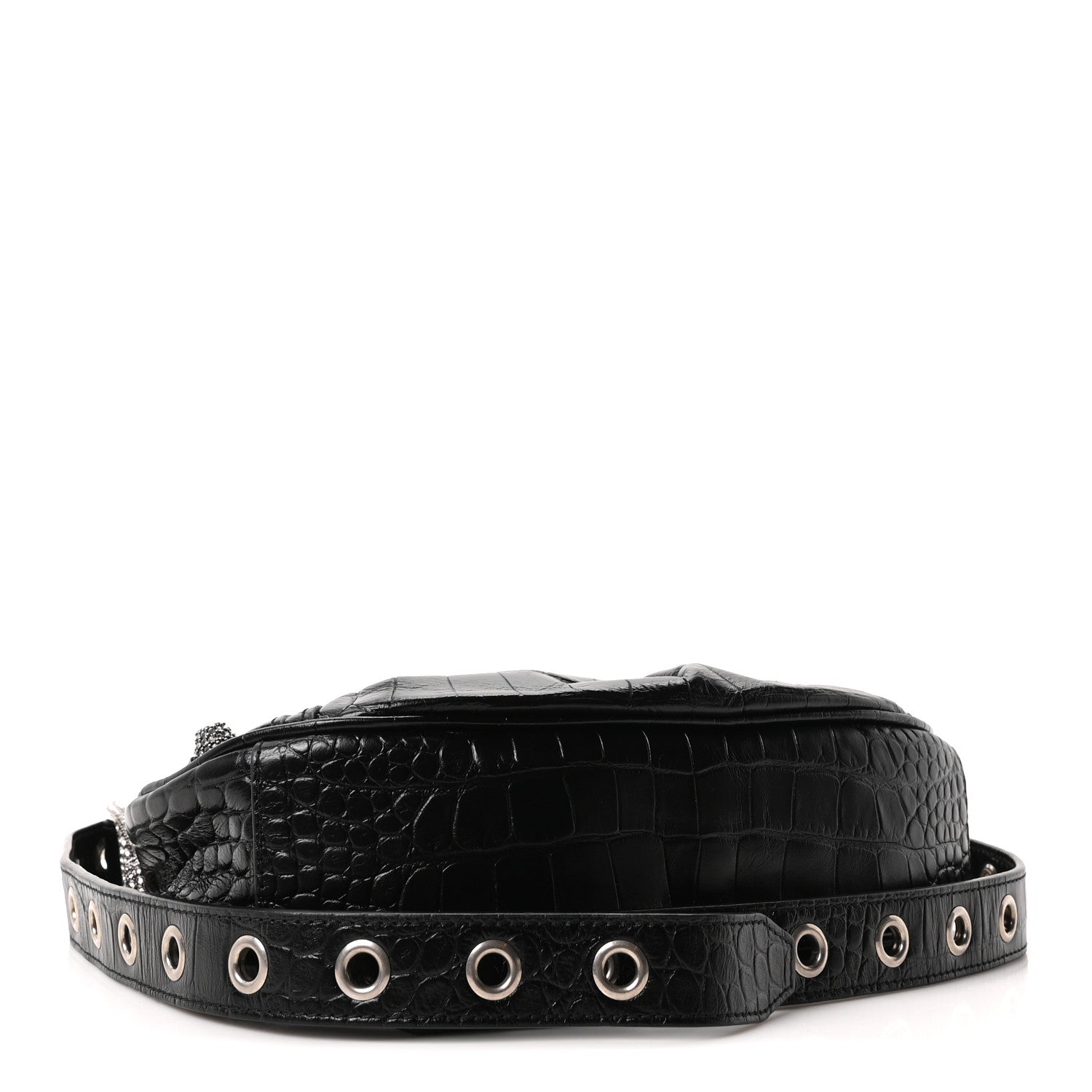 Balenciaga Extra Supple Calfskin Crystal Crocodile Embossed Le Cagole Shoulder Bag XS Black 5 of 11
