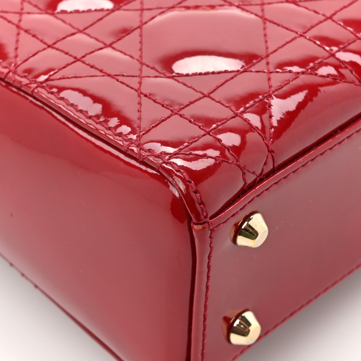 Christian Dior Patent Cannage Mini Lady Dior Red 11 of 12