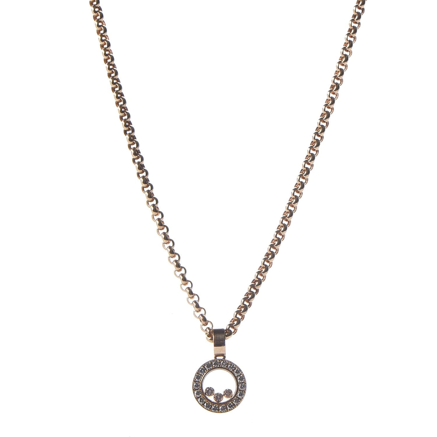 Chopard 18K Yellow Gold Happy Diamonds Pendant Necklace 1 of 7
