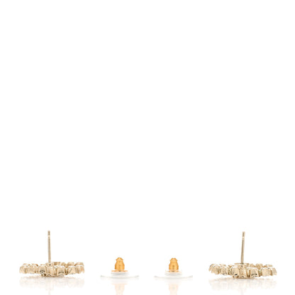 Chanel Crystal CC Earrings Gold 3 of 4