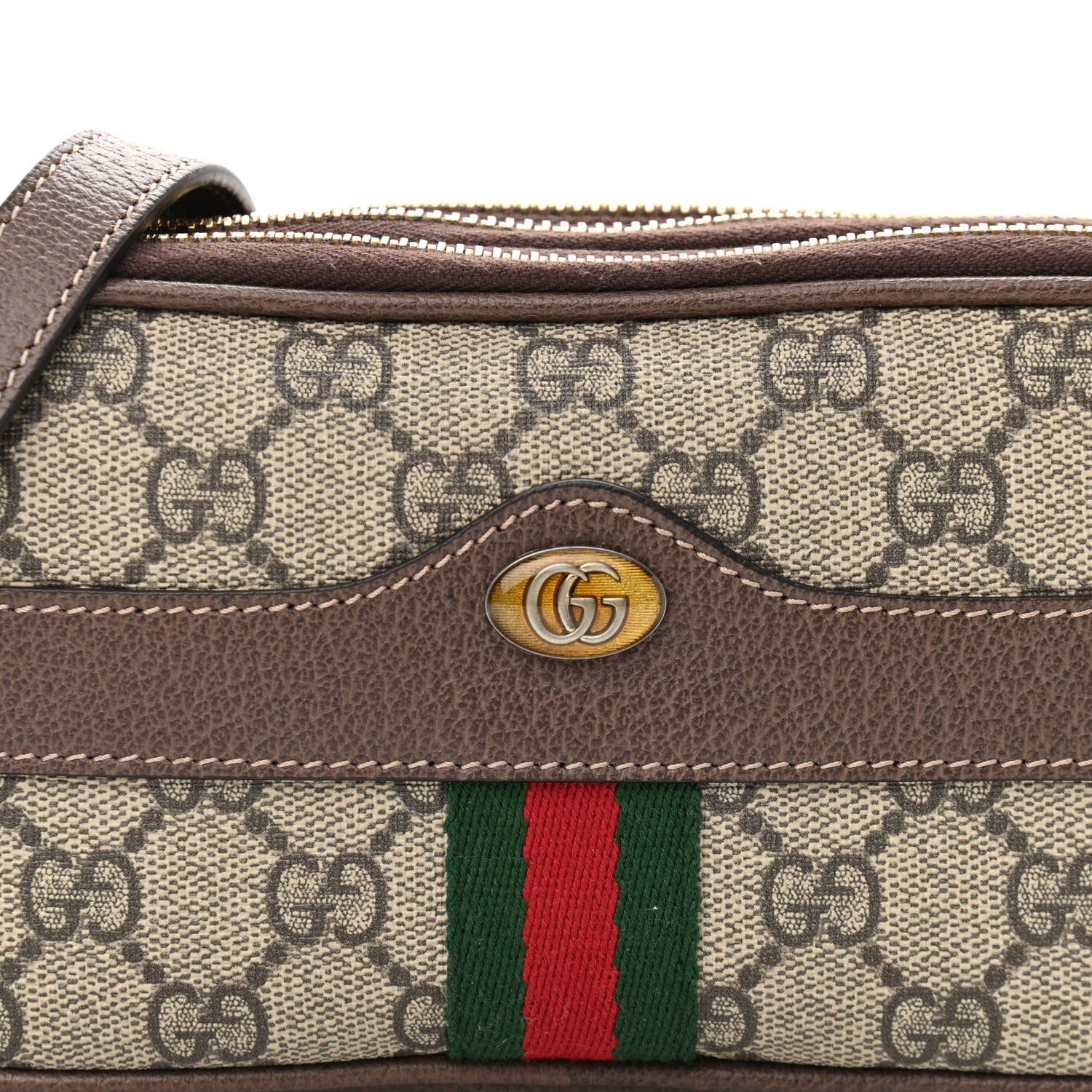 Gucci GG Supreme Monogram Web Mini Ophidia GG Bag Brown 10 of 14
