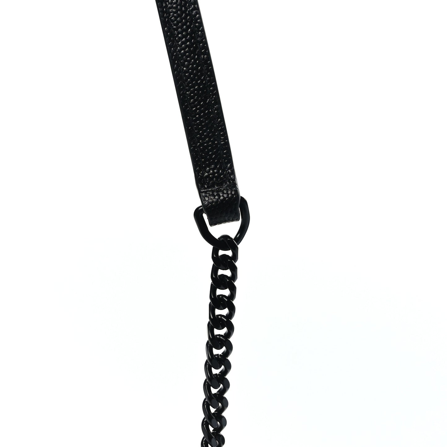 Grain De Poudre Matelasse Chevron Monogram Monochrome Envelope Chain Wallet Black