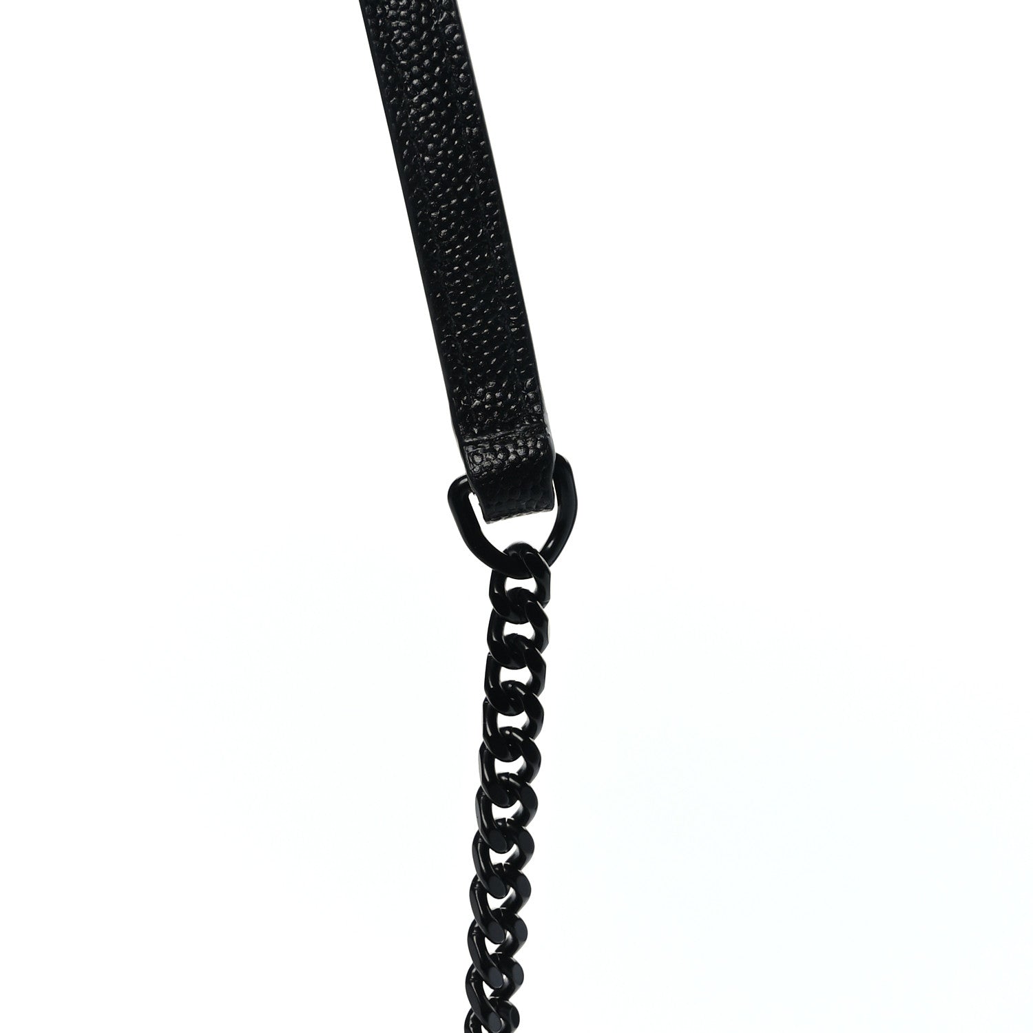 Saint Laurent Grain De Poudre Matelasse Chevron Monogram Monochrome Envelope Chain Wallet Black 9 of 11