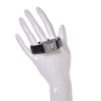 Cartier Stainless Steel Alligator 24mm Tank Solo Quartz Watch 2 of 11