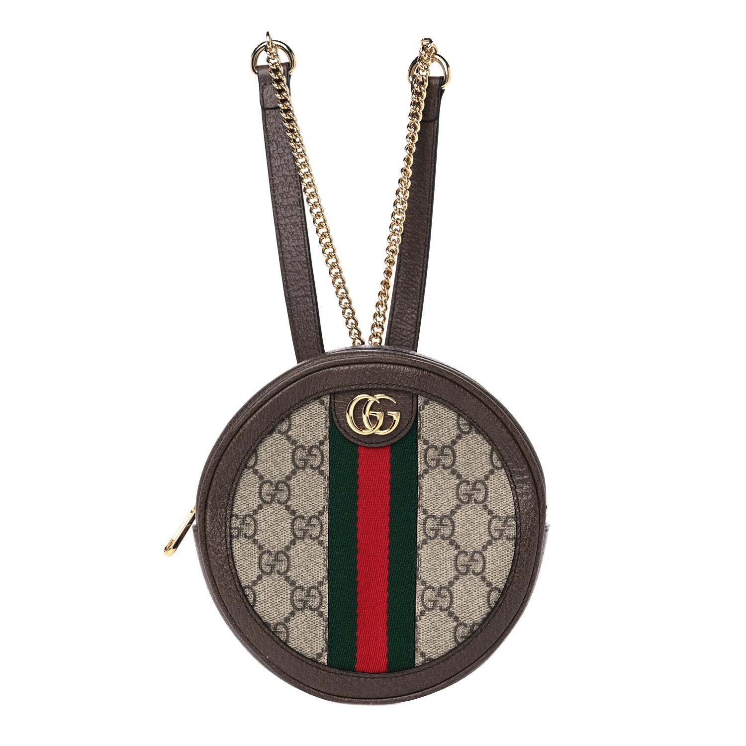 Gucci GG Supreme Monogram Web Mini Ophidia Round Backpack Brown 1 of 11