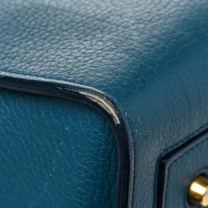 Celine Crisped Calfskin Small Tie Knot Tote Metallic Blue 9 of 14