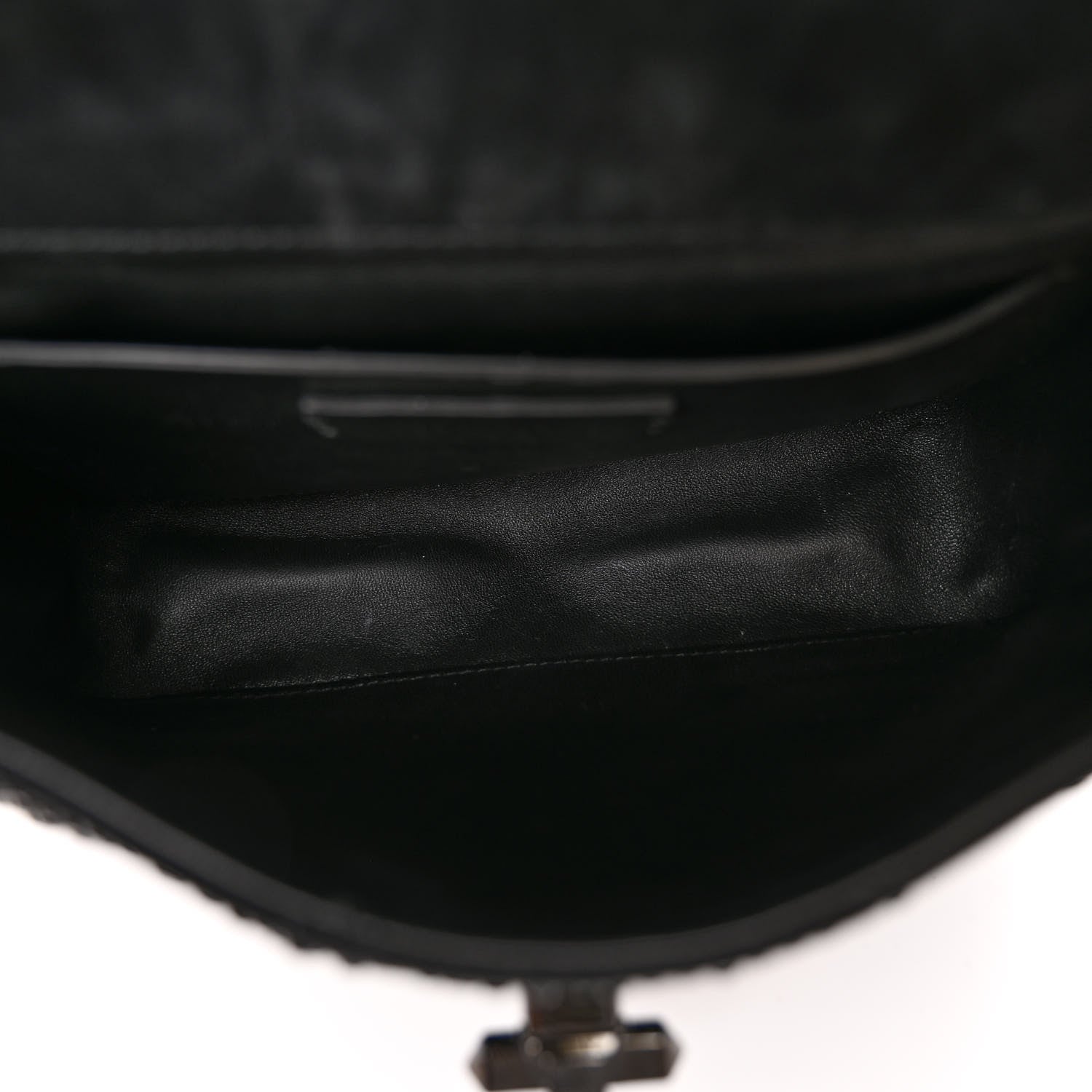 Valentino Garavani Crystal Suede Lacquer Monochrome Medium Roman Stud Shoulder Bag Black 5 of 10