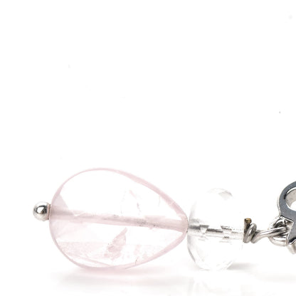 Christian Dior Swarovski Crystal Logo Drop Earrings Rose 5 of 5
