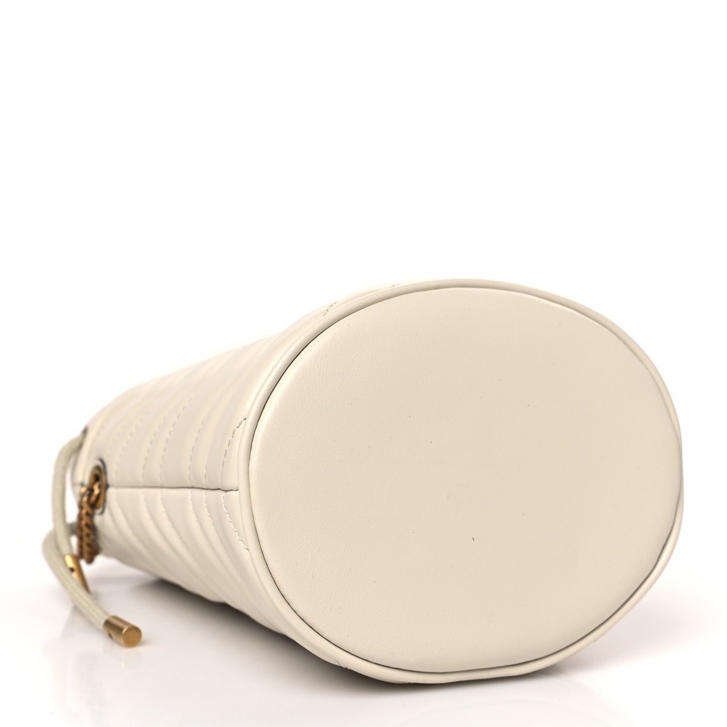 Calfskin Matelasse Mini GG Marmont 2.0 Bucket Bag White