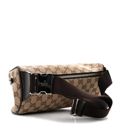 Gucci Monogram Dollar Calfskin Waist Pouch Beige Ebony Testa di Moro Marrone Scuro 3 of 10