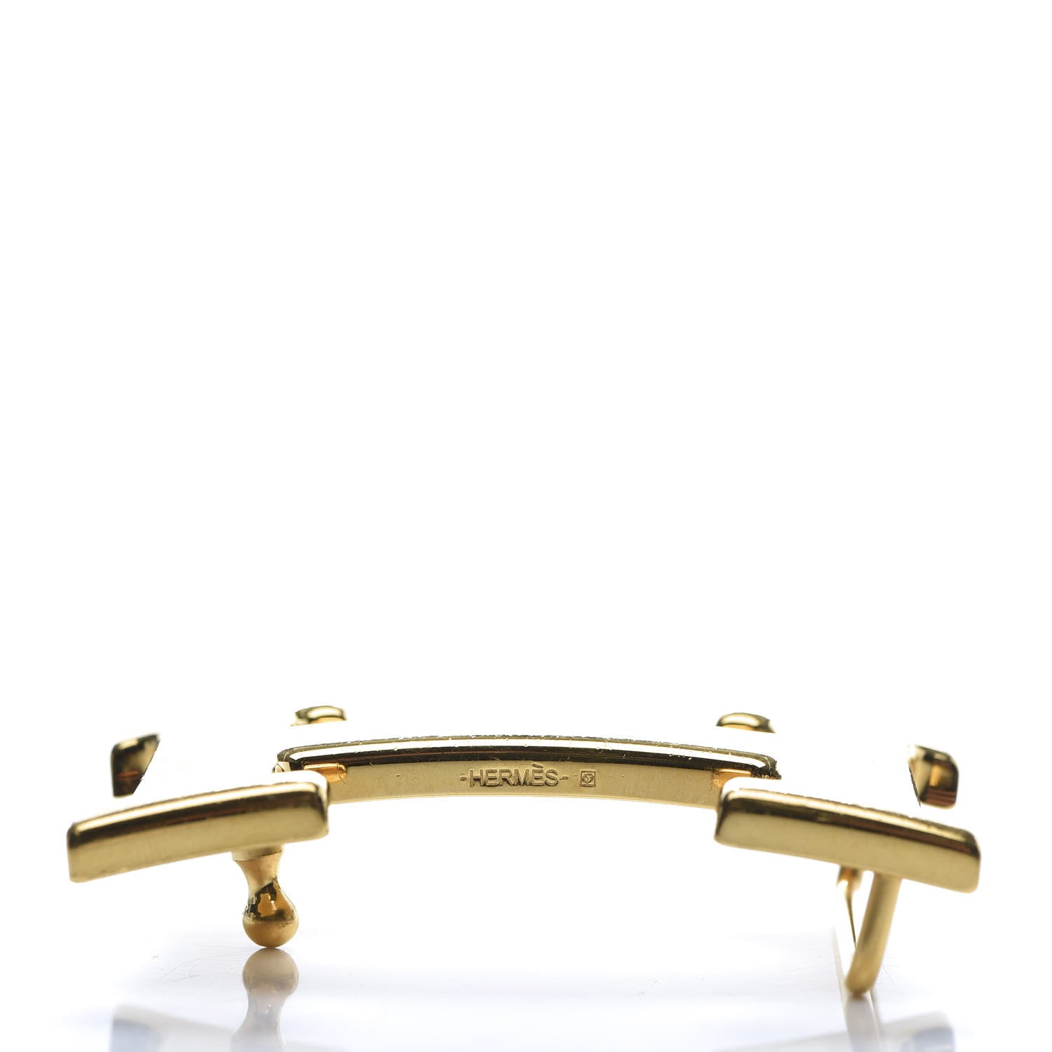 Hermes Brushed 32mm H Belt Buckle Gold 4 of 4