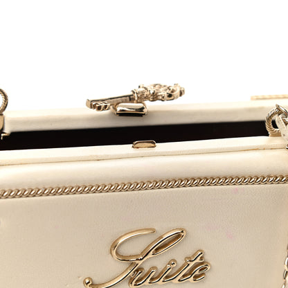 Chanel Lambskin Room Card Minaudiere Evening Bag White Gold 13 of 15