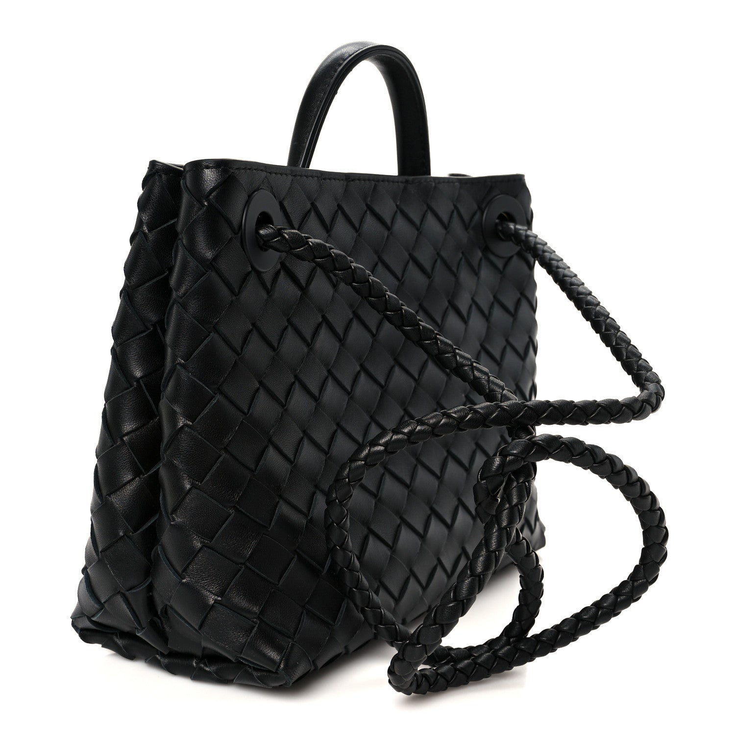 Bottega Veneta Nappa Intrecciato Small Andiamo Shoulder Bag Black 3 of 10