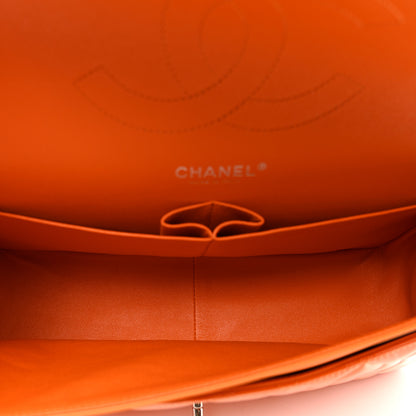 Chanel Patent Quilted Jumbo Double Flap Orange 5 of 10