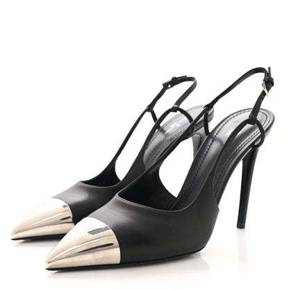 Louis Vuitton Calfskin Urban Twist Slingback Pumps 39 Black 3 of 8