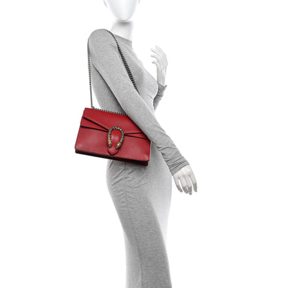 Gucci Dollar Calfskin Swarovski Crystal Small Dionysus Shoulder Bag Hibiscus Red 2 of 10