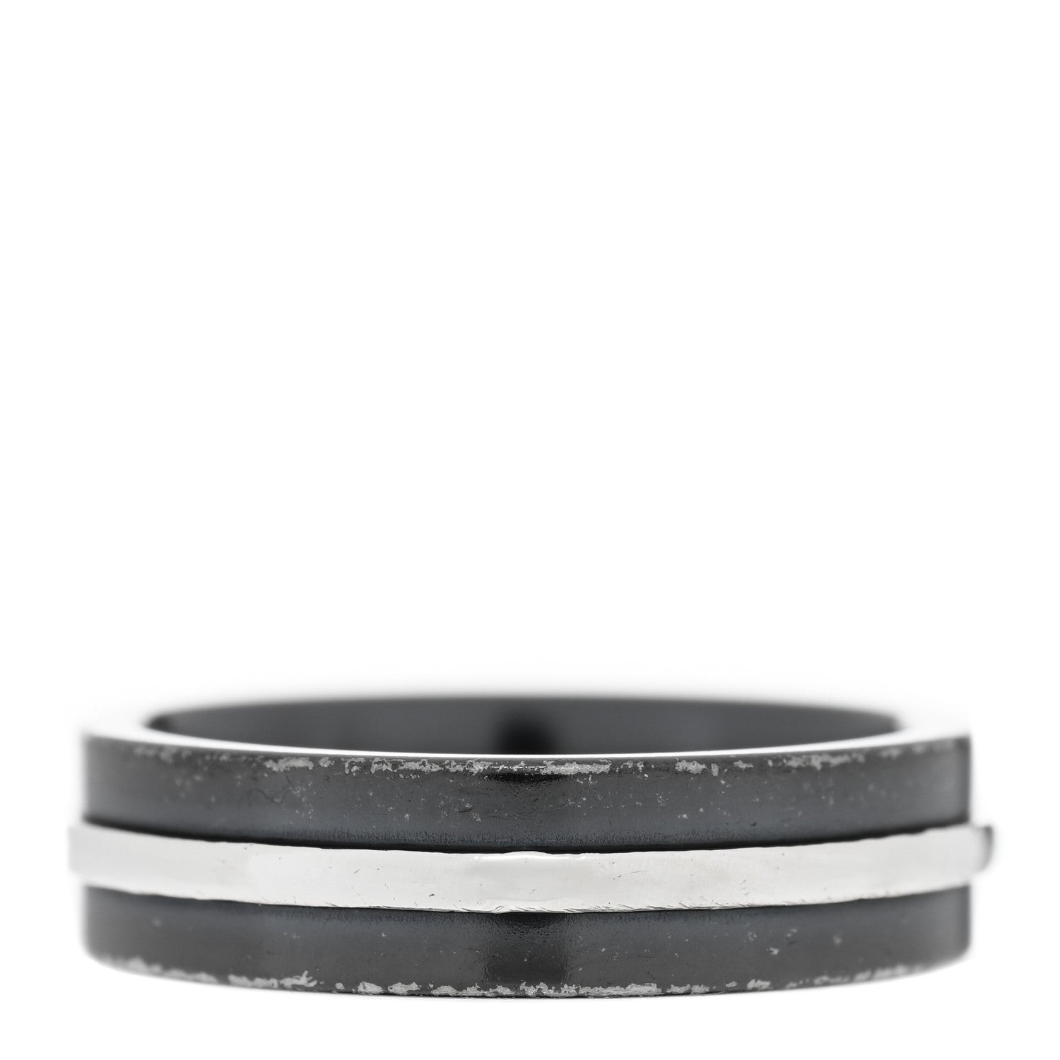 Tiffany Sterling Silver Titanium Tiffany T Wide Band Ring 56 7.5 3 of 4