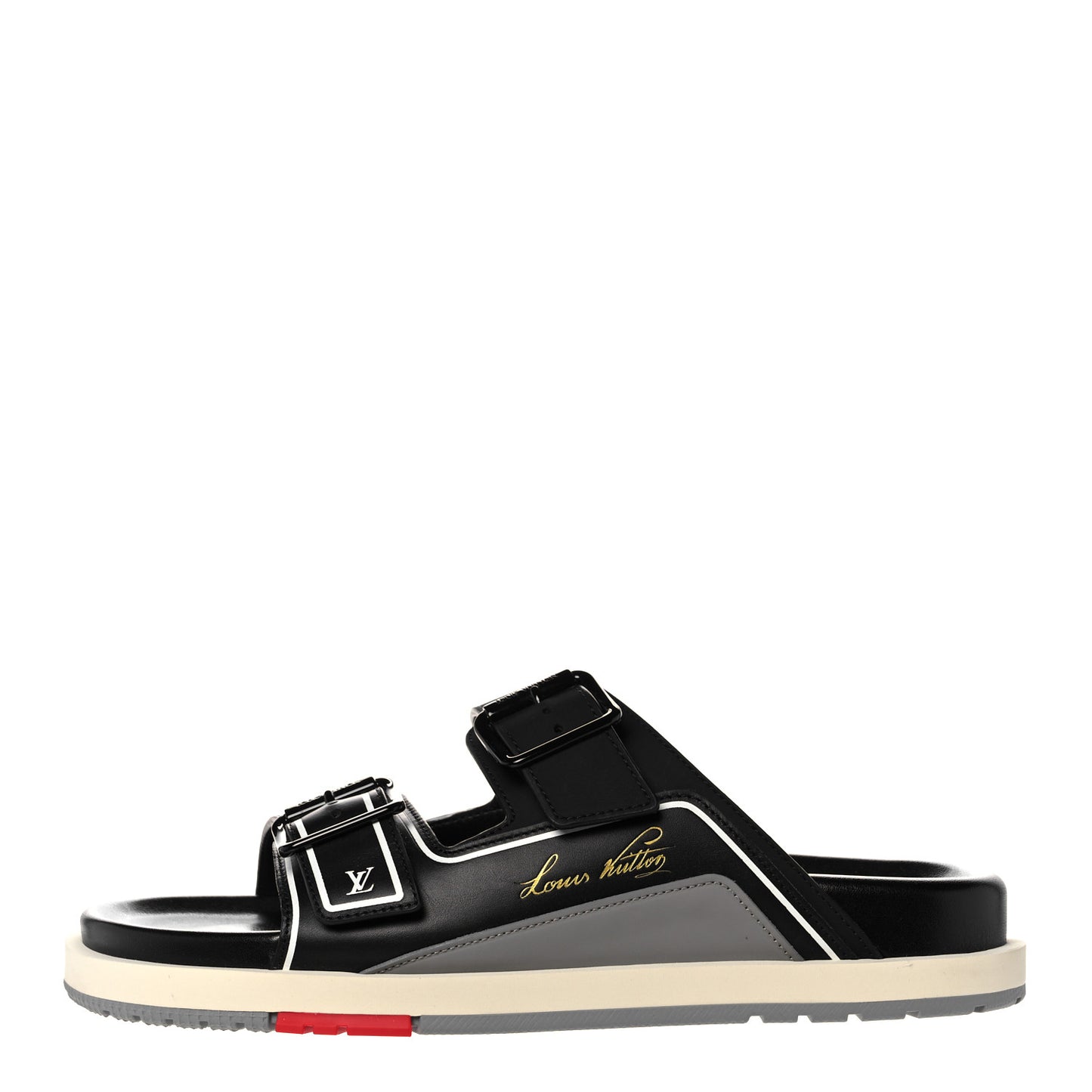 Mix Materials Mens LV Script Trainer Mules 8 Black Multicolor