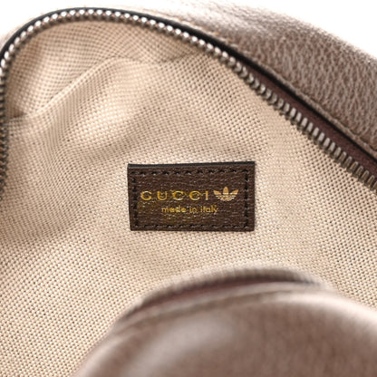 Gucci X ADIDAS Crystal Vintage Monogram Textured Dollar Calfskin Web Trefoil Small Ophidia Round Shoulder Bag Mid Natural Nut Off White New Acero 6 of 13