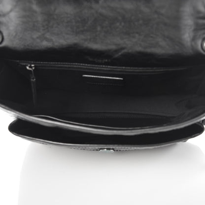 Saint Laurent Crinkled Calfskin Matelasse Monogram Medium Niki Chain Satchel Black 5 of 11