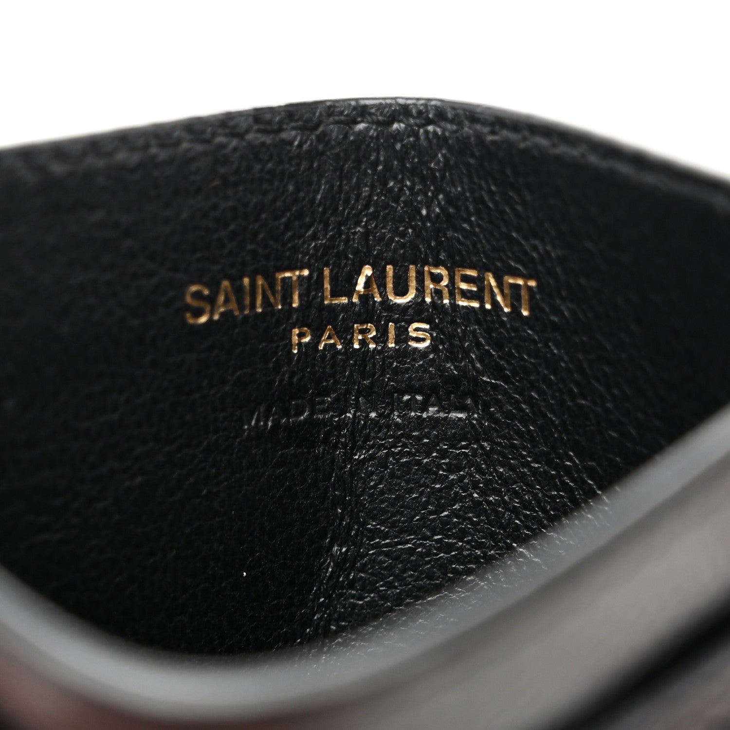 Saint Laurent Grain De Poudre Matelasse Chevron Monogram Credit Card Case Black 6 of 7