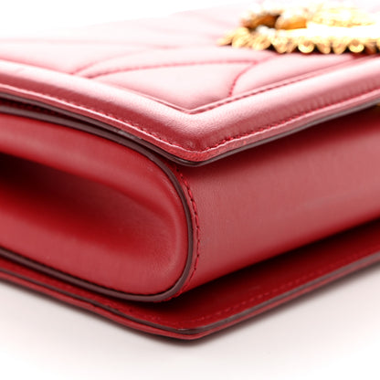 Dolce & Gabbana DOLCE GABBANA Calfskin Large Devotion Crossbody Bag Red 9 of 15