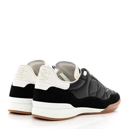 Chanel Suede Calfskin Quilted Sneakers 37.5 Black 4 of 10