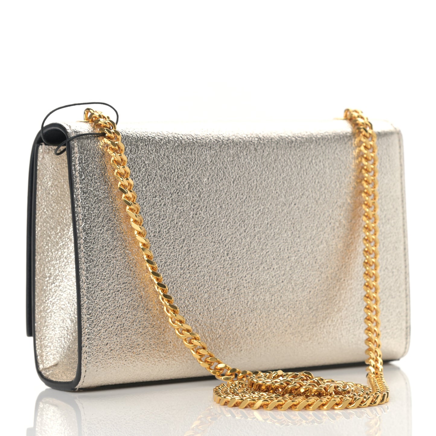 Metallic Calfskin Small Classic Monogram Kate Satchel Gold