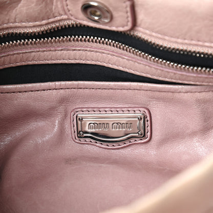 Miu Miu Vitello Lux Gathered Tote Mughetto 8 of 10