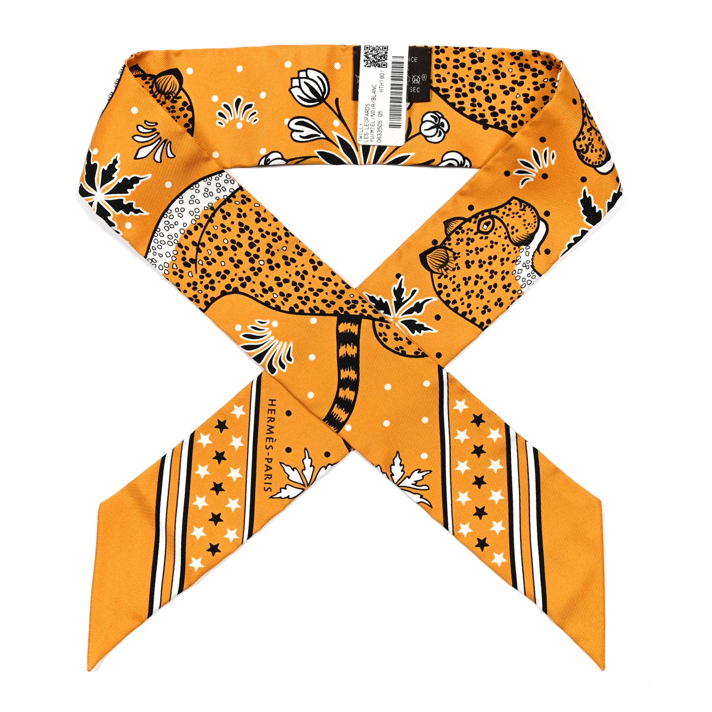 Silk Les Leopards Twilly Miel Black White