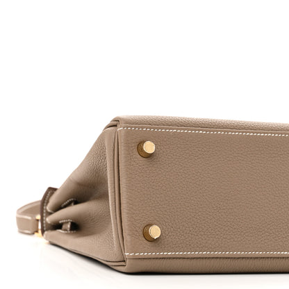 Hermes Togo Kelly Retourne 25 Etoupe 9 of 11