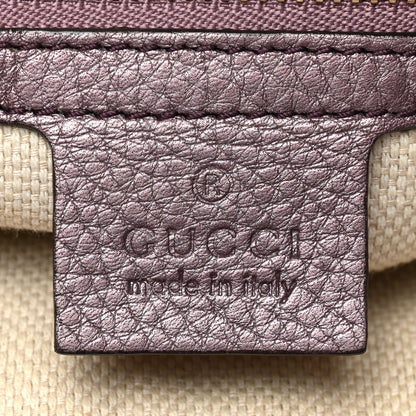 Gucci Metallic Pebbled Calfskin Medium Soho Chain Shoulder Bag Purple 6 of 11